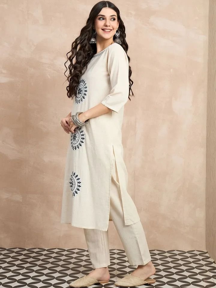 Ivory Cotton Flex Kurta Set