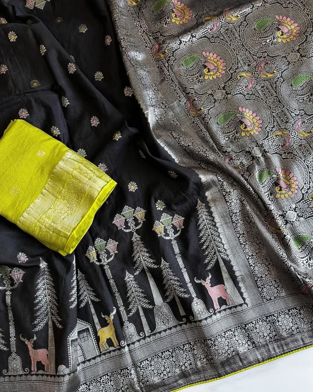 ILF The Vrindavan Forest Meenakari Saree