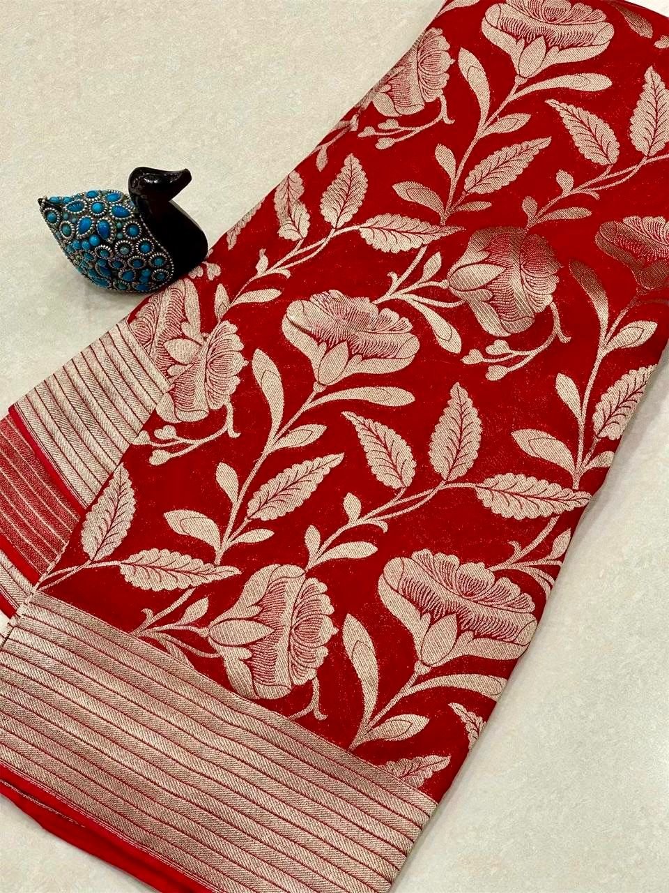 Crepe Khadi Silk Weaving Saree 