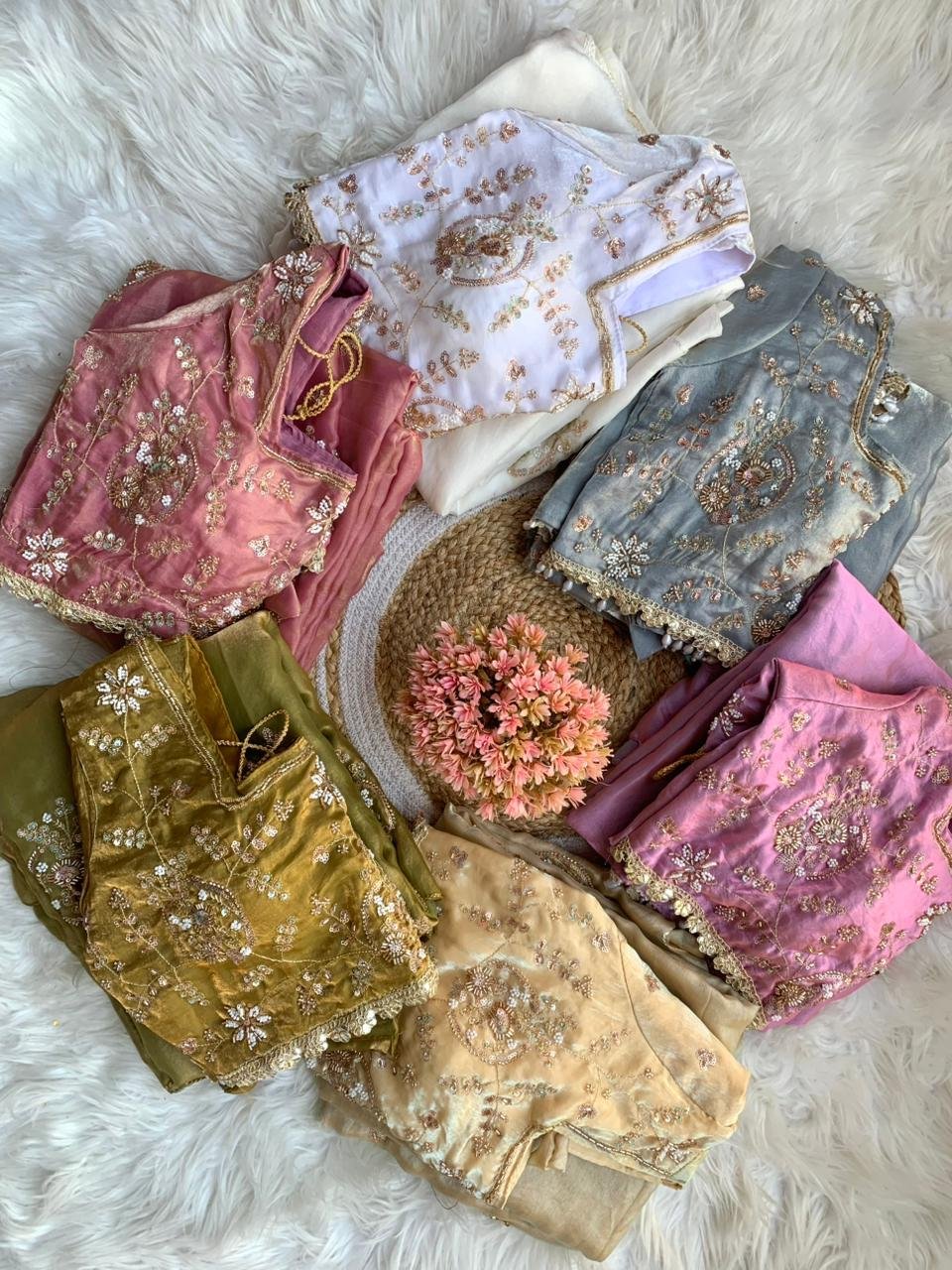 ILF Naina Collection: Designer Space Silk Saree with Stitched Bead-Work Blouse