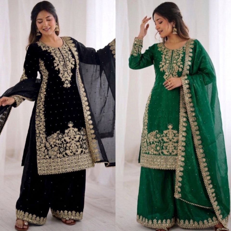 FBS Pure GMY Silk Heavy Embroidered Suit Set with Moti & Coding Work