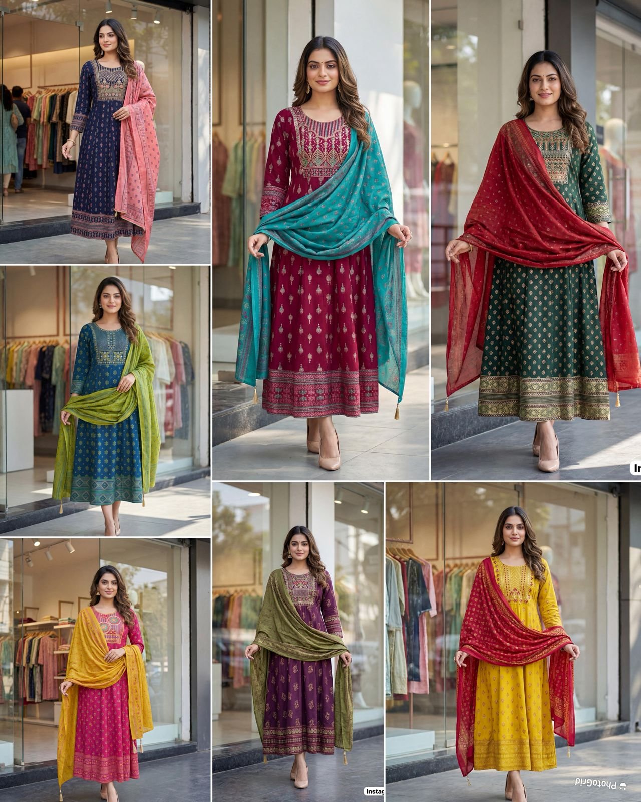 Elegant Rayon Anarkali Gown with Chanderi Dupatta Set