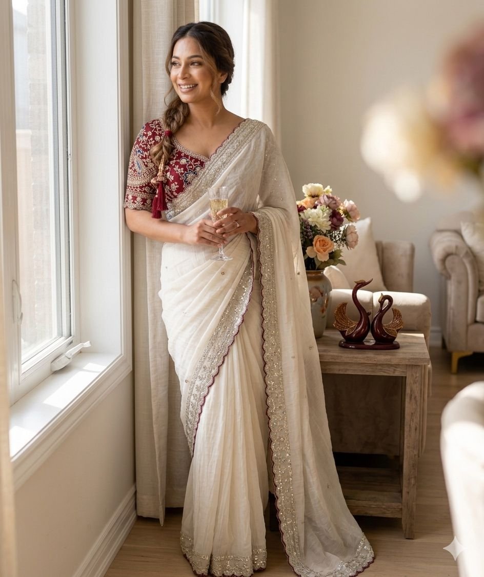 Elegant Rangoli Silk Saree with Sequins Embroidery 