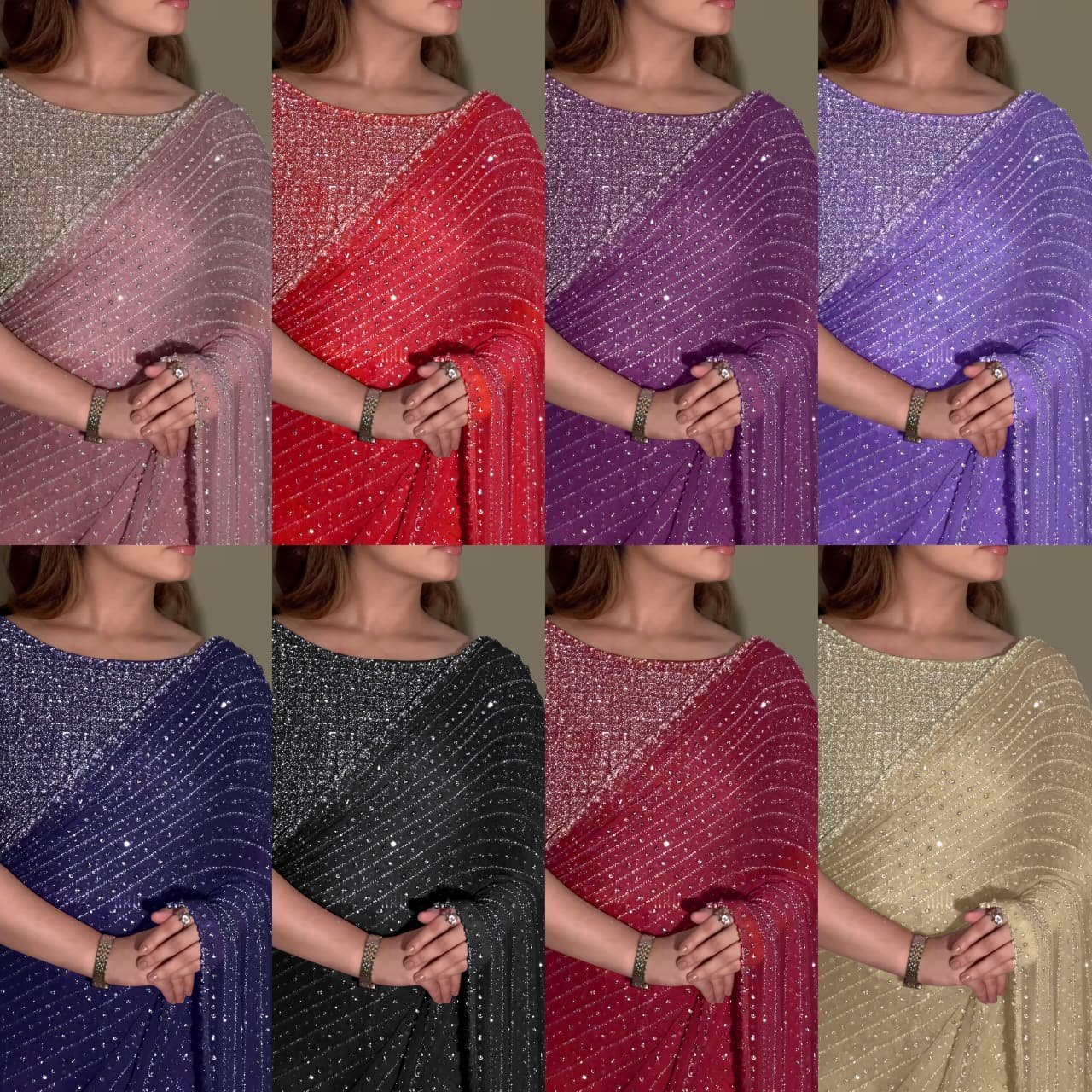 Rangoli Silk Mirror-Work Saree with Designer Embroidery