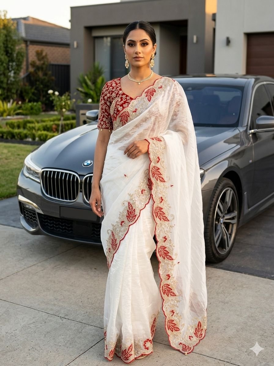 Designer Crush Tissue Saree & Stitched Silk Blouse