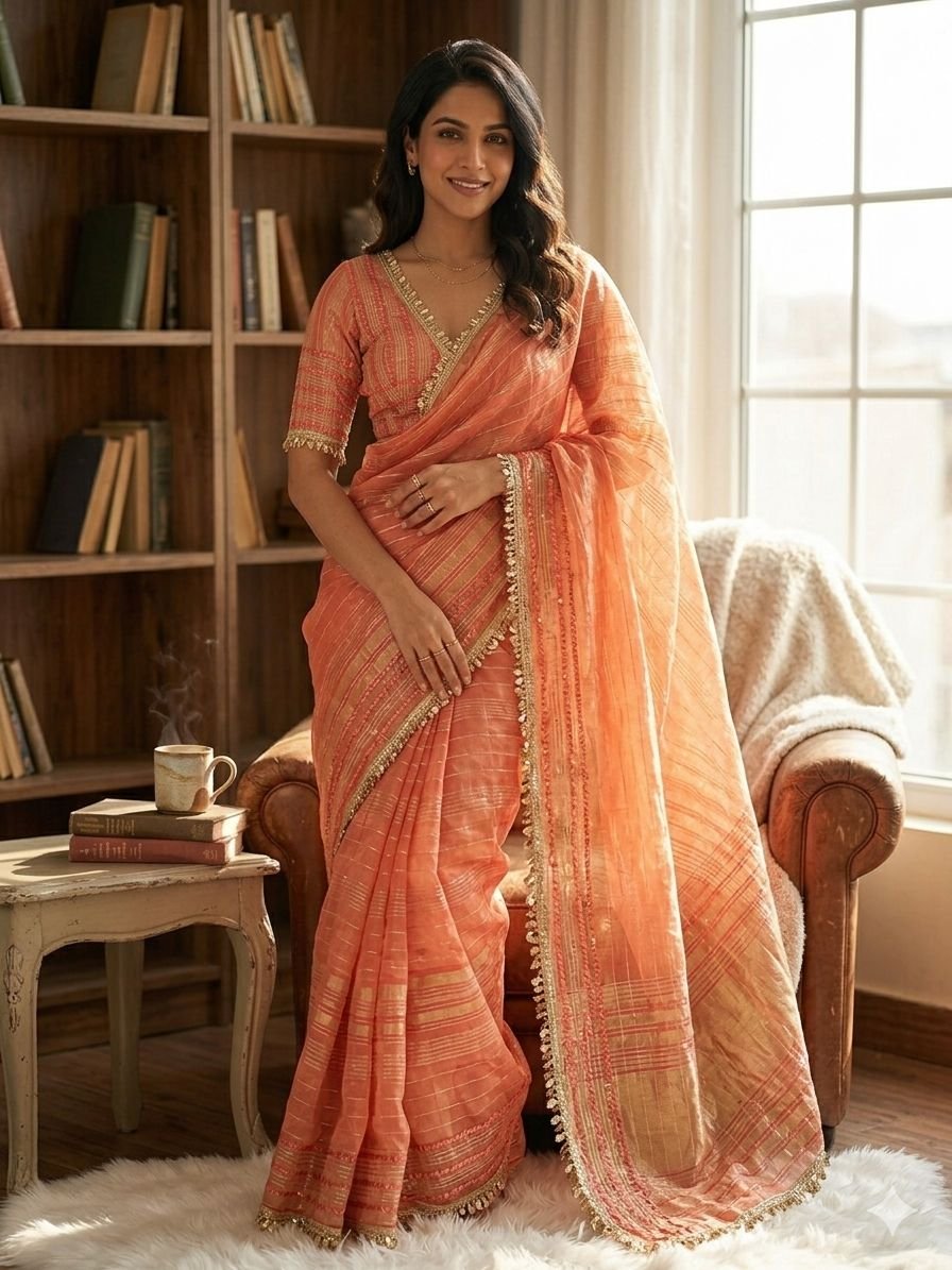 Ethereal Shimmer Soft Tissue Silk Saree