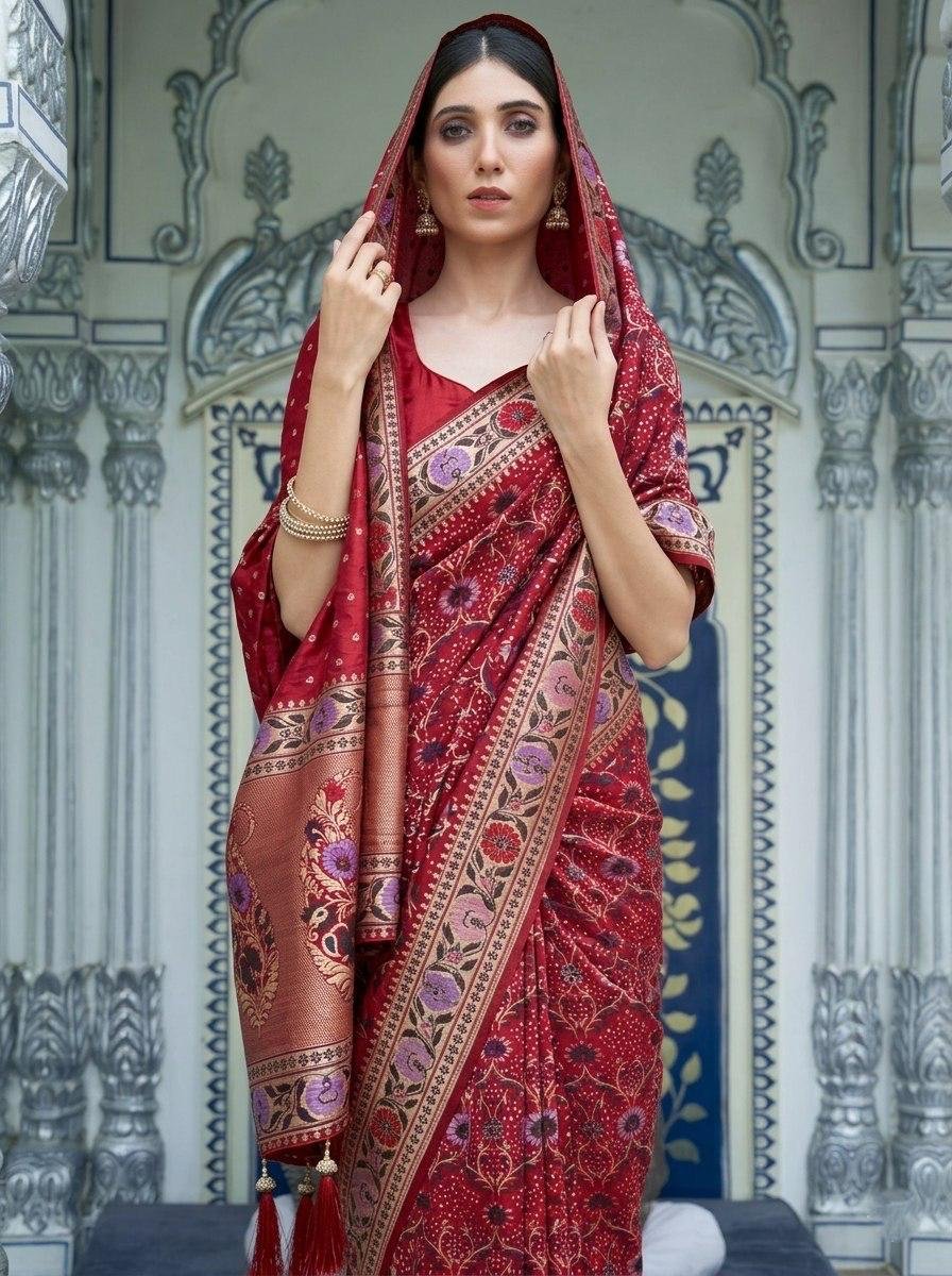 Royal Heritage Soft Khadi Georgette Bandhej Saree