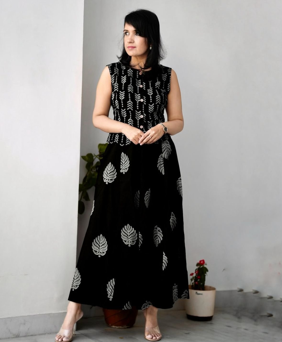 Premium Printed Cotton Top and Flared Skirt Co-Ord Set
