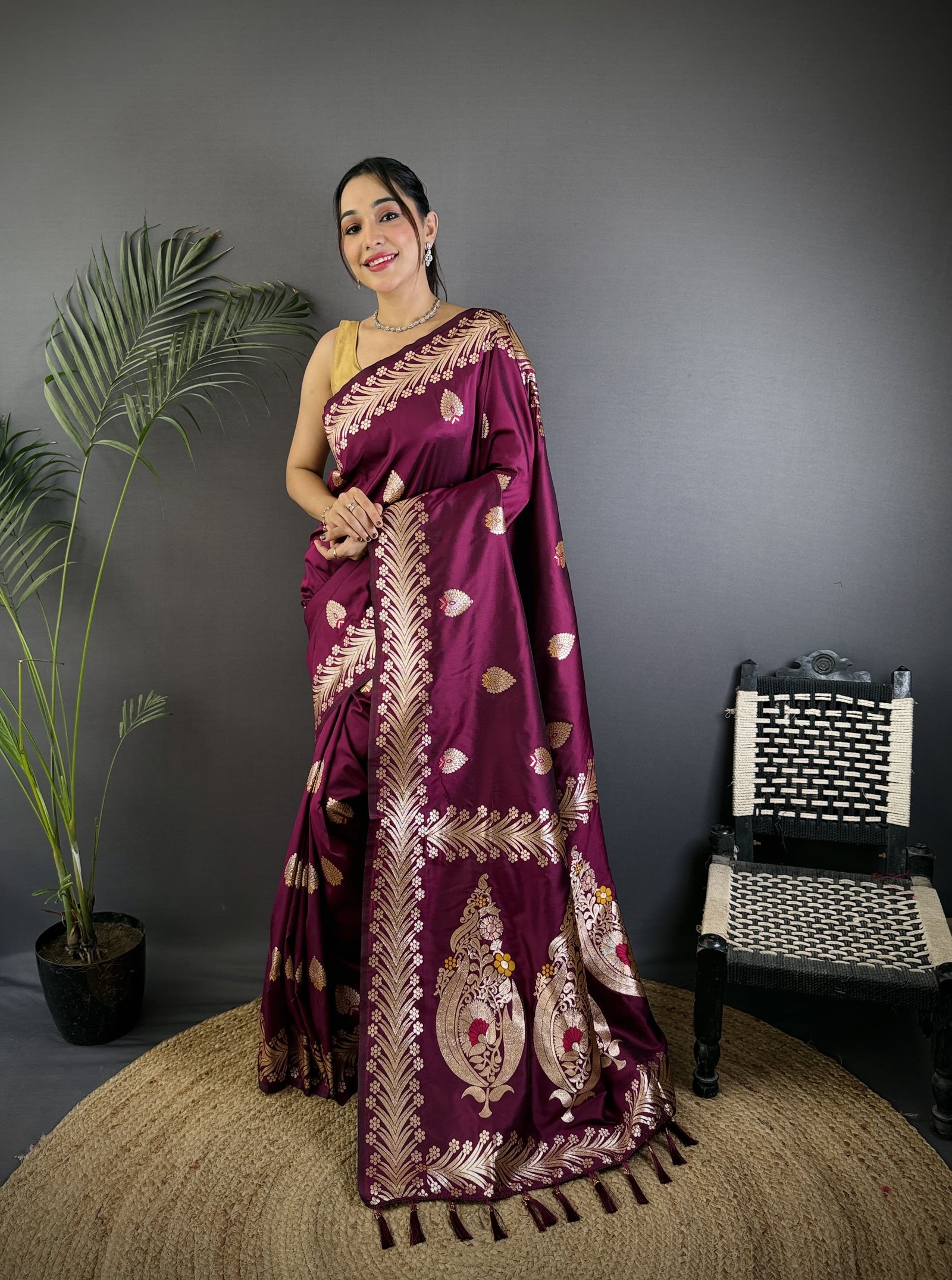 Varanasi Heritage Meenakari Banarasi Soft Silk Saree Code-D.S.S.