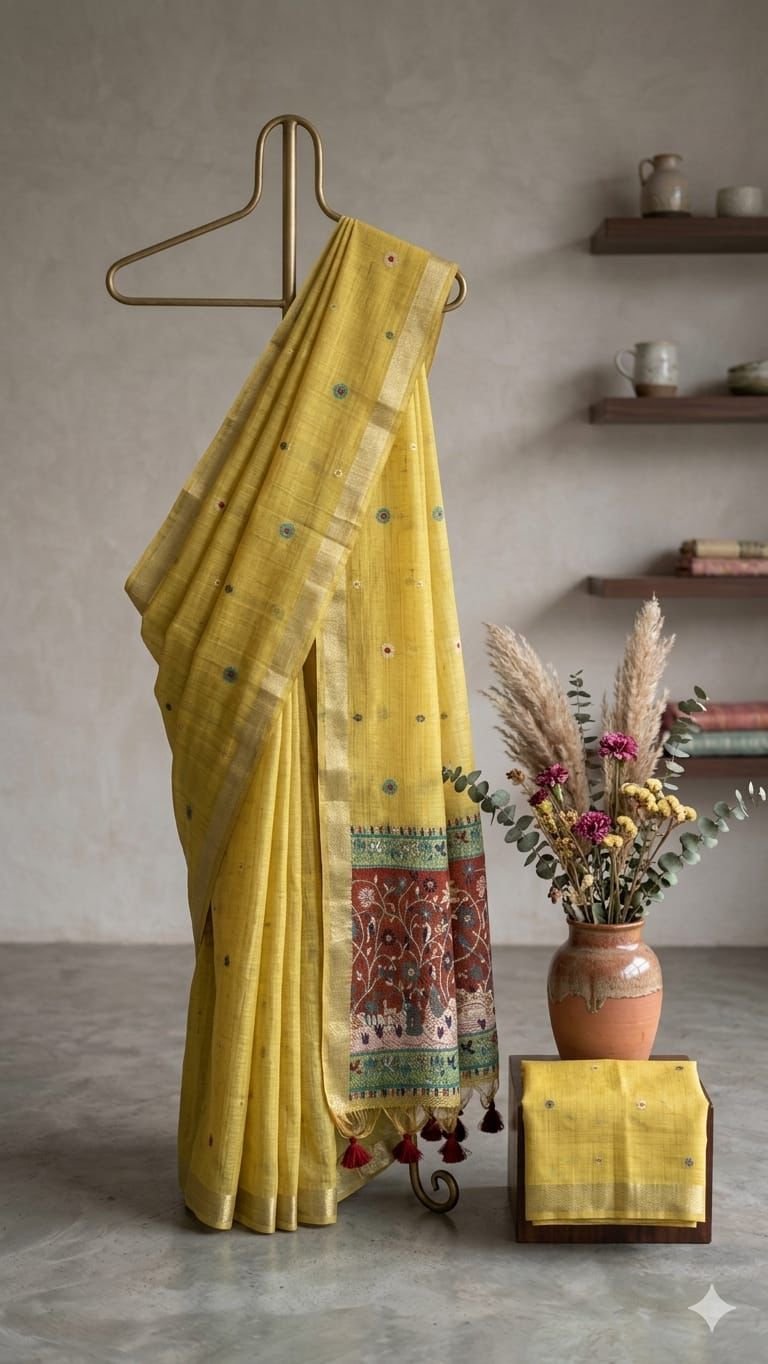 Pratha Semi Matka Silk Saree with Traditional Rettapet Zari Border & Woven Pallu Code-D.S.S