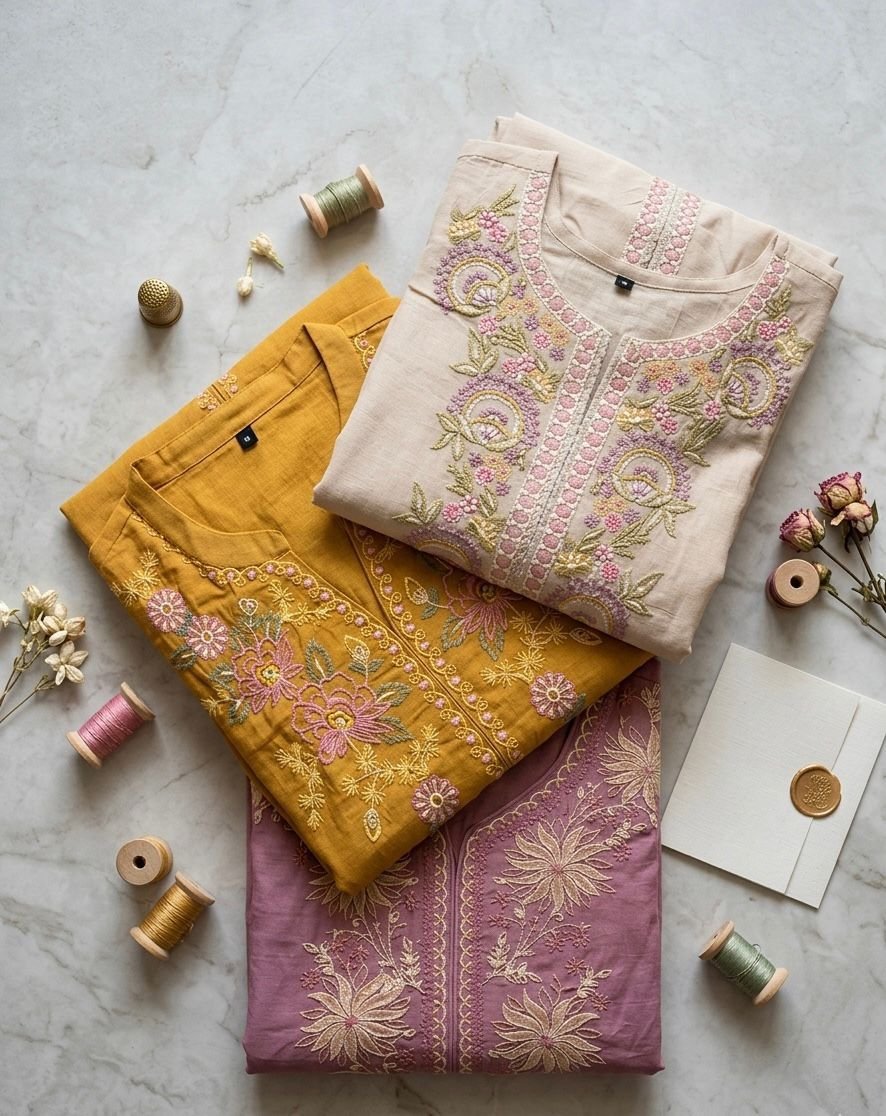 Ridhima Premium Modal Chanderi Embroidered Co-Ord Set with Soft Mul Cotton Lining Code !! F.B.K.