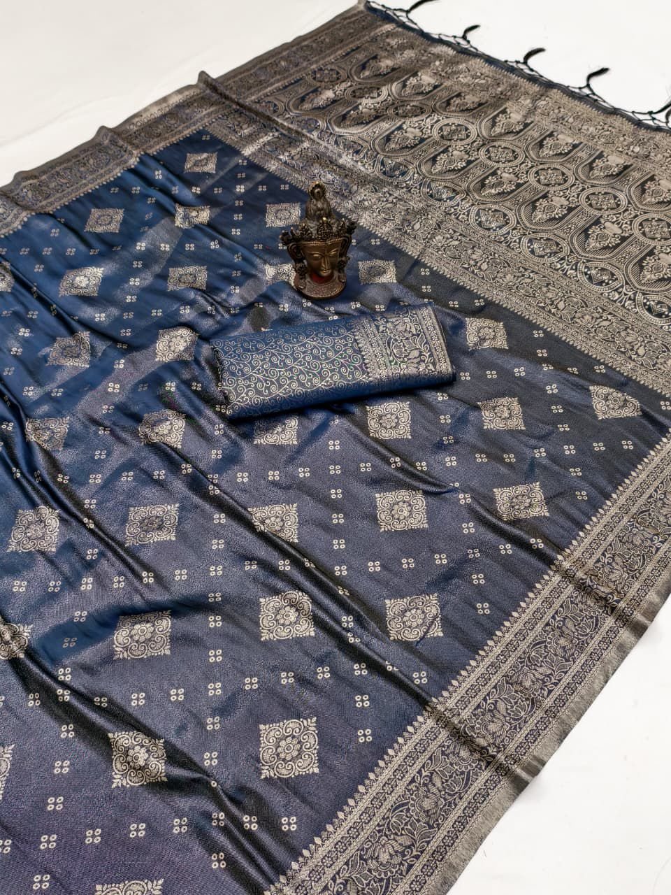 Pure Banarasi Tissue Silk Saree with Self-Weaving Design and Zari Pallu Code !! F.B.S.