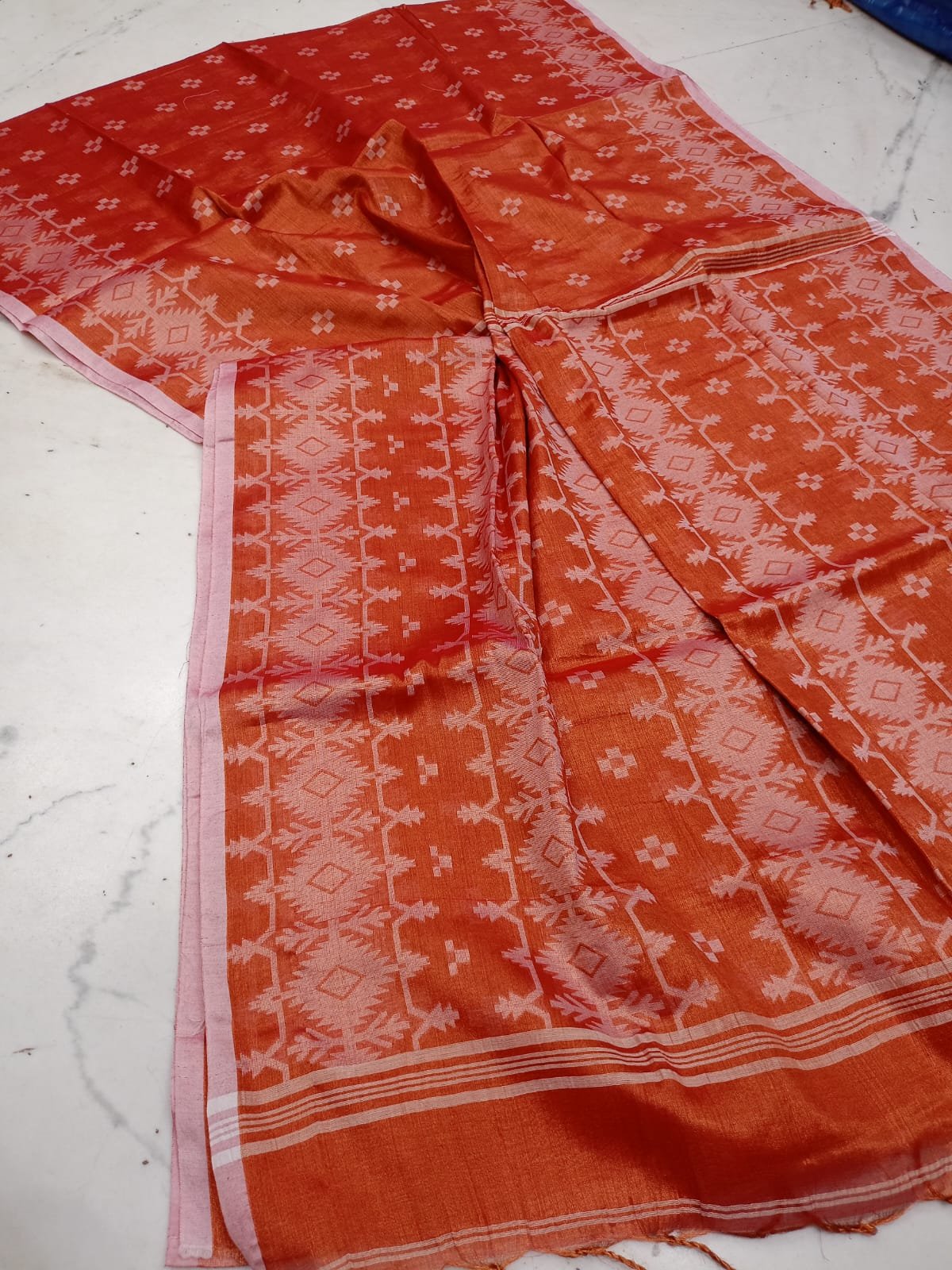 Premium Handloom Pure Mulmul Raga Tissue Saree with Blouse Piece Code!! T.T.G.C.