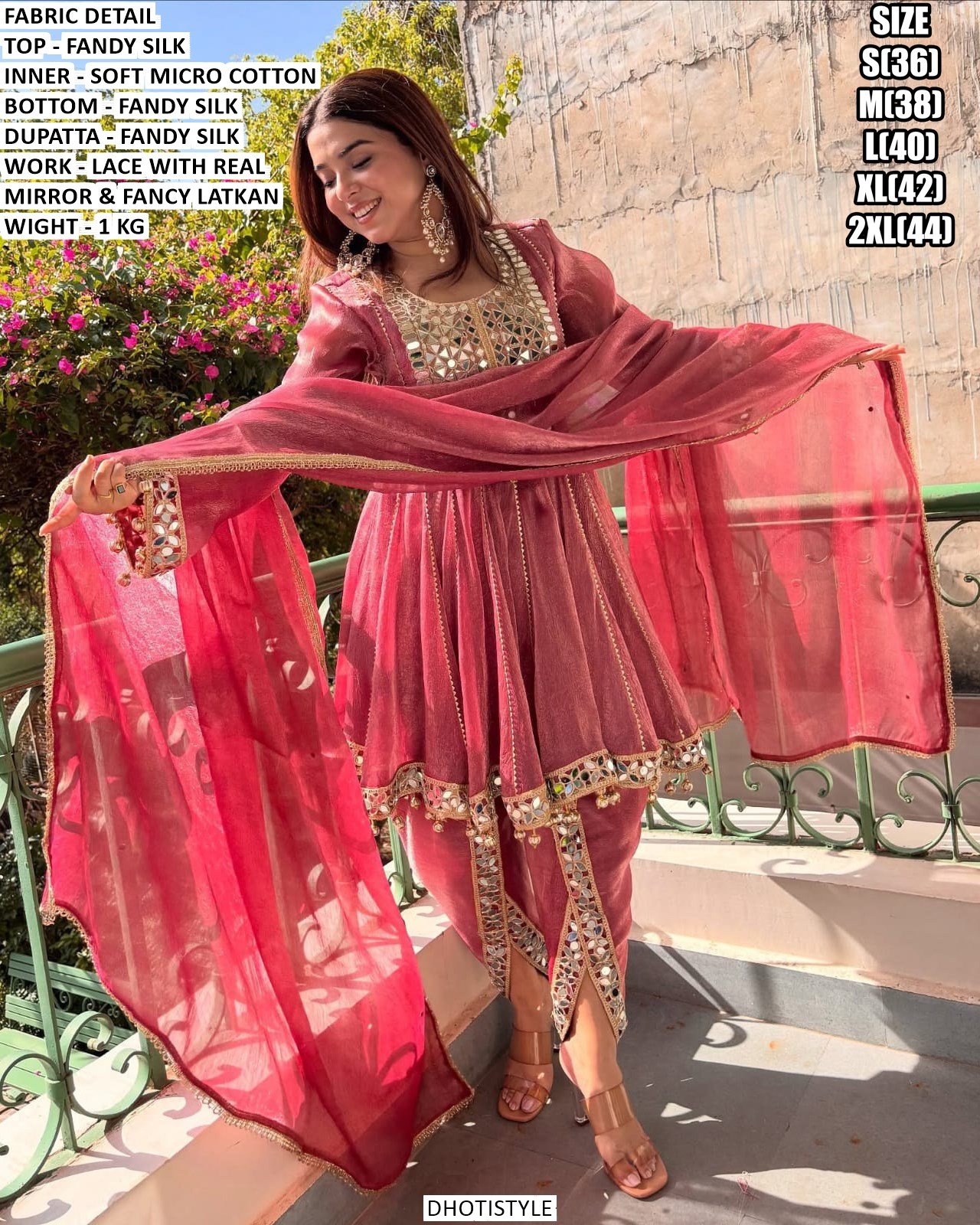 Elegant Dhoti-Style 3-Piece Festive Set Code !! F.B.S.S.
