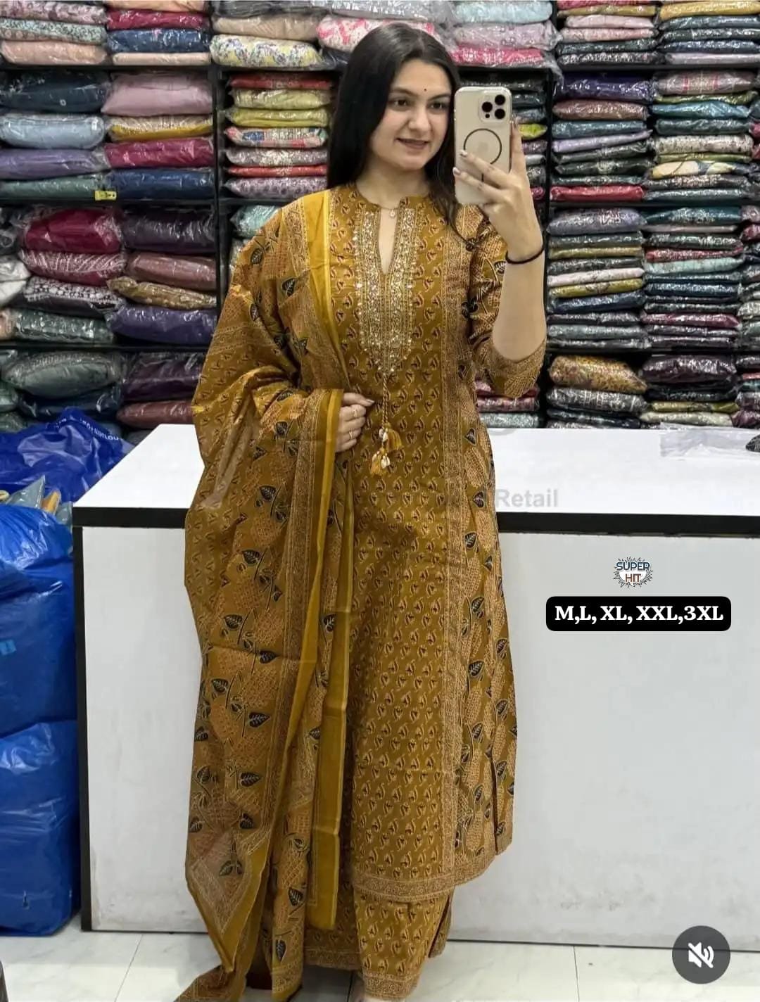 Sophisticated Embroidered Anarkali Kurti Set Code !! F.B.K.