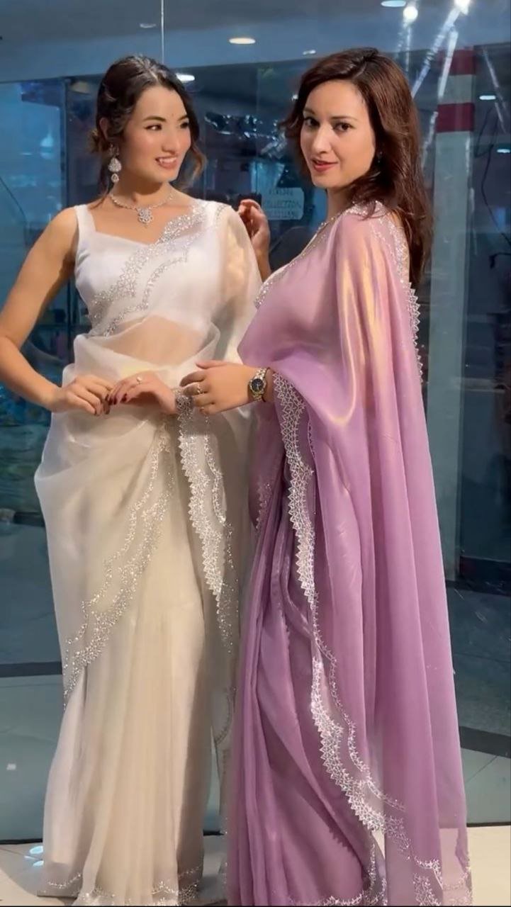 Super Hit New Diamond Panel Saree Code !! F.B.K.