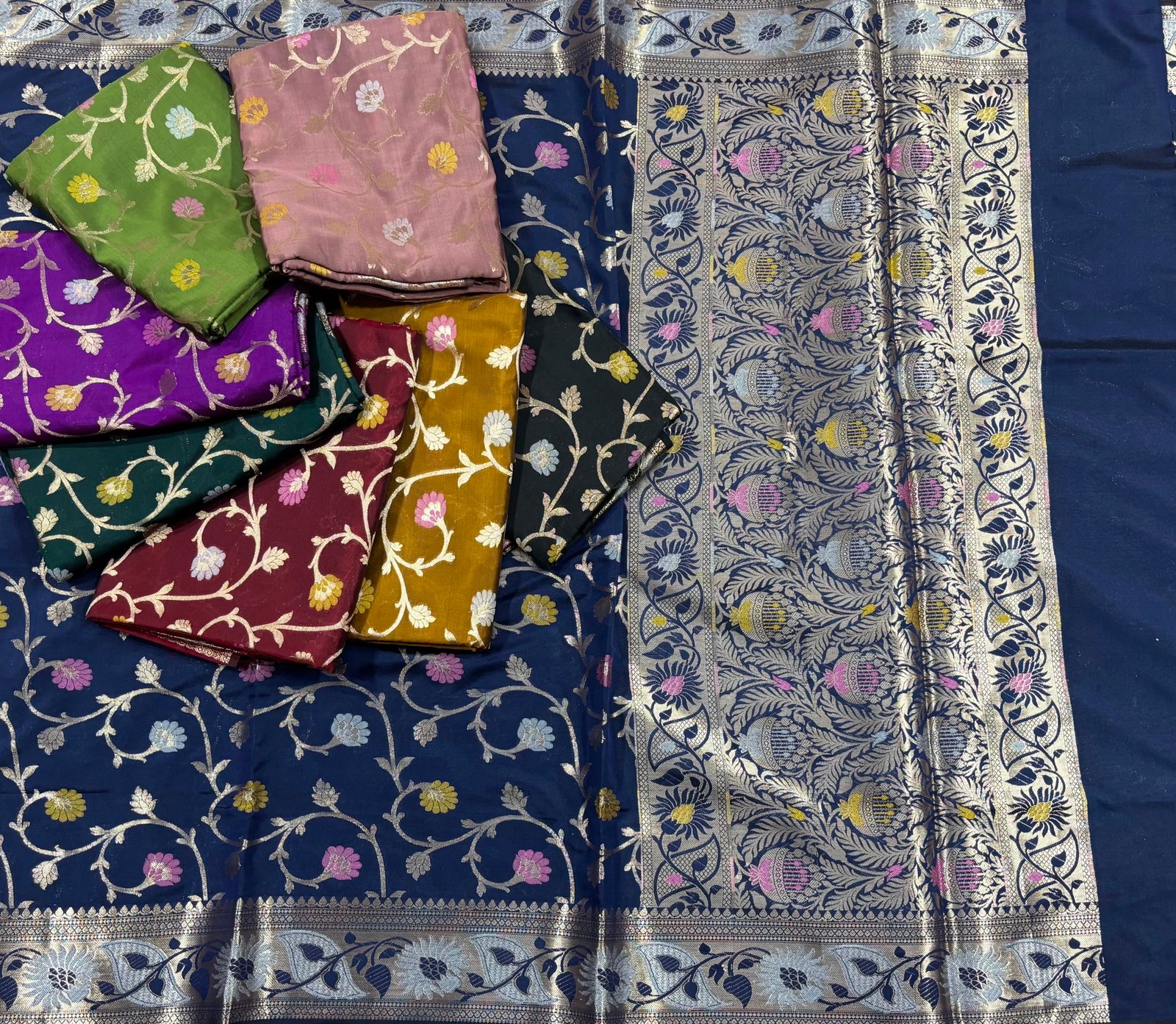 Exquisite Semi Katan Silk Meenakari Saree (Code: B.H.C.)