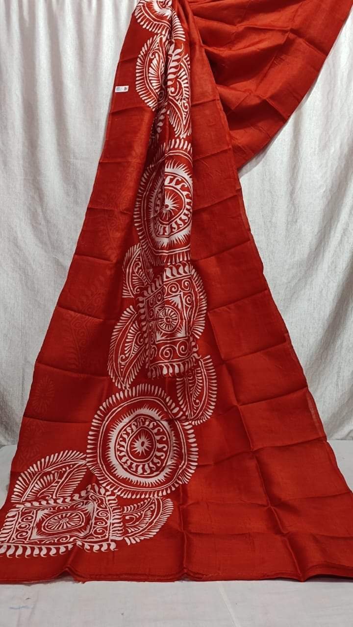 Elegant Cotton Silk Printed Handloom Saree Code !! T.T.G.C.