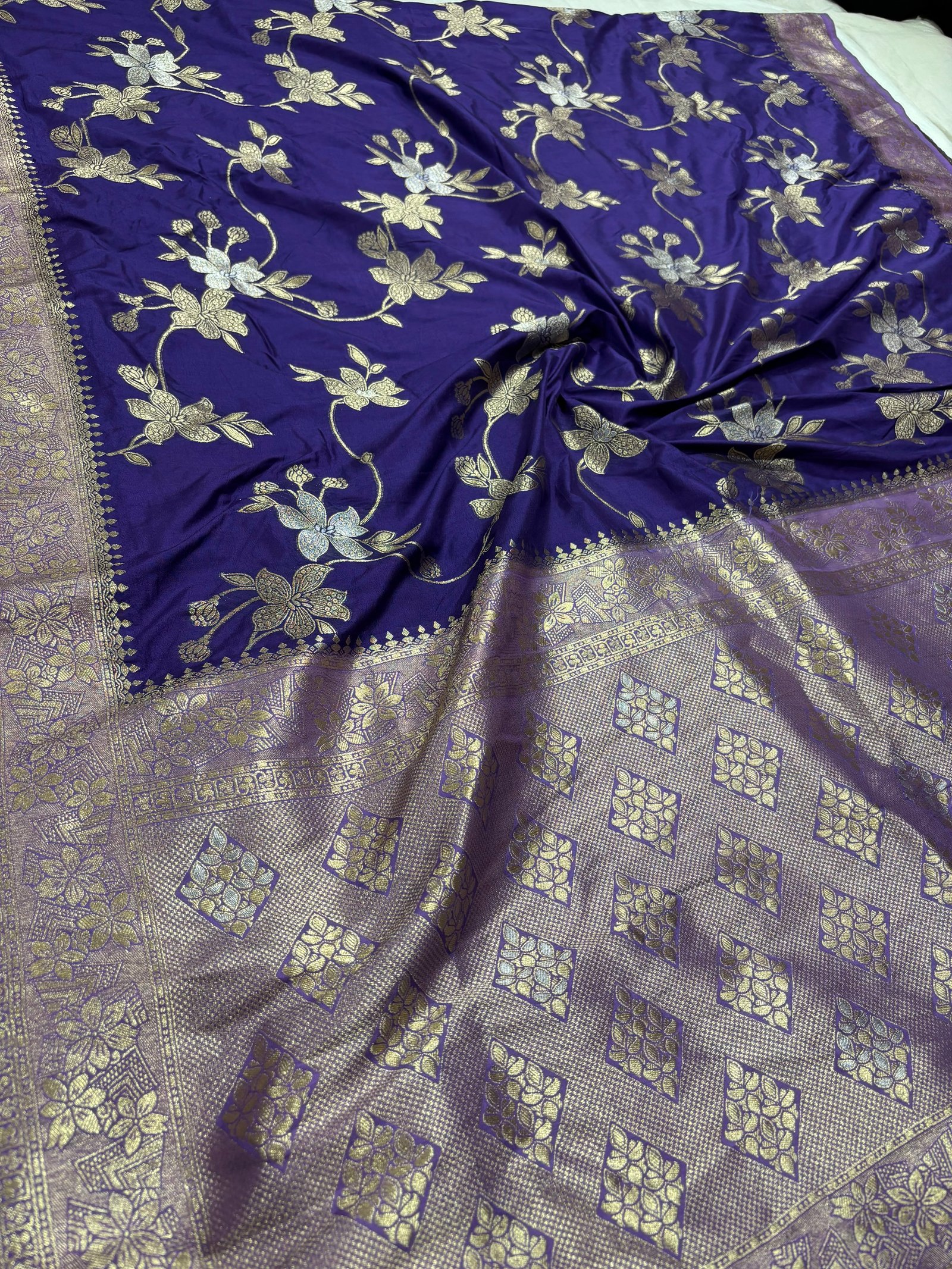 Exquisite Soft Tussar Silk Saree with All-Over Zari Weaving, Rich Pallu & Zari Border (Product Code: B.H.C.)