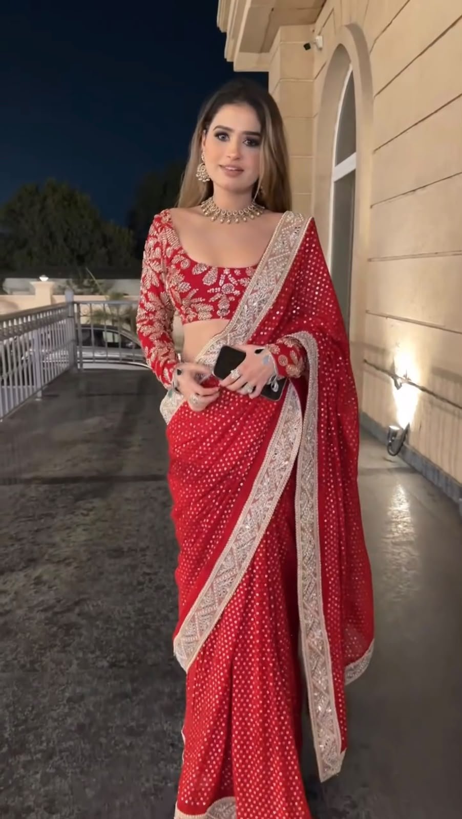 Faux Blooming Georgette Saree with Coding Thread & Sequins Work Border Code !!F.B.S.