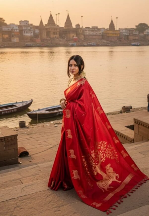 Banarasi Red Raw Silk Saree