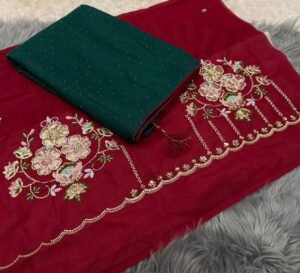 Wine Star Chiffon Saree