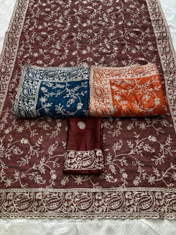 Teal Blue Rangoli Saree