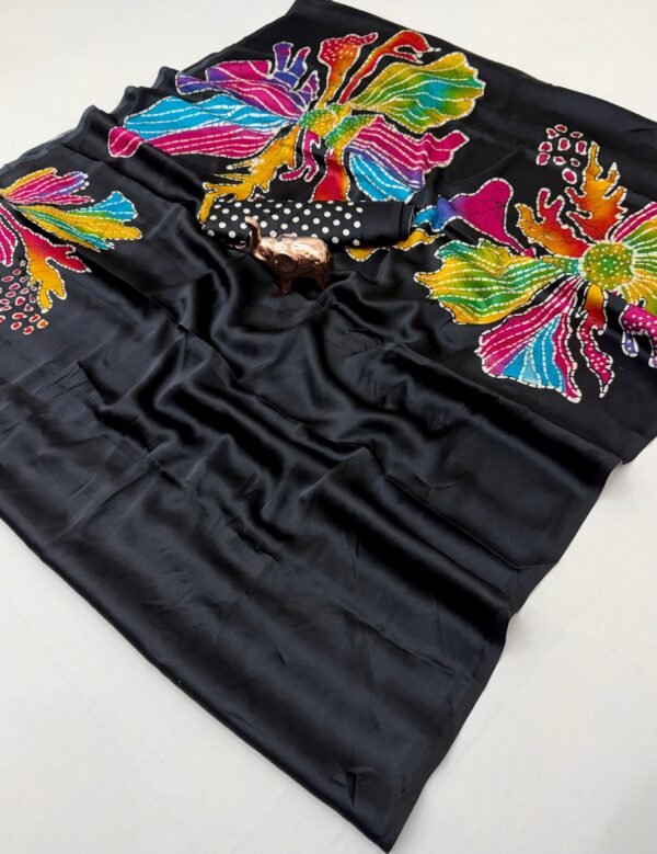 Black Modal Satin Saree