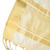 White and Golden Banarasi Tussar Silk Saree