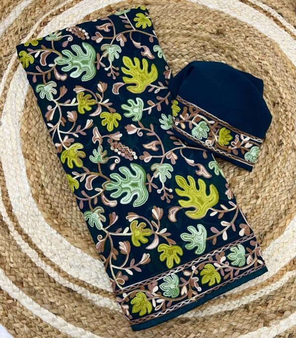 Kashmiri embroidery saree