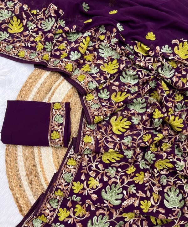 Soft Georgette Deep Purple Saree Deep Purple Saree