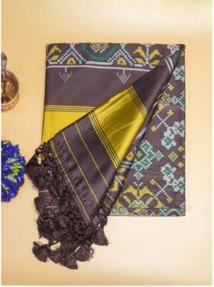 Banarasi Brown Ikat Silk Saree