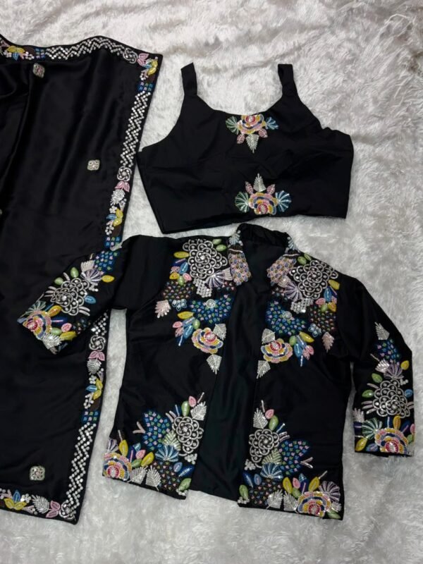 Black BSY Satin Saree