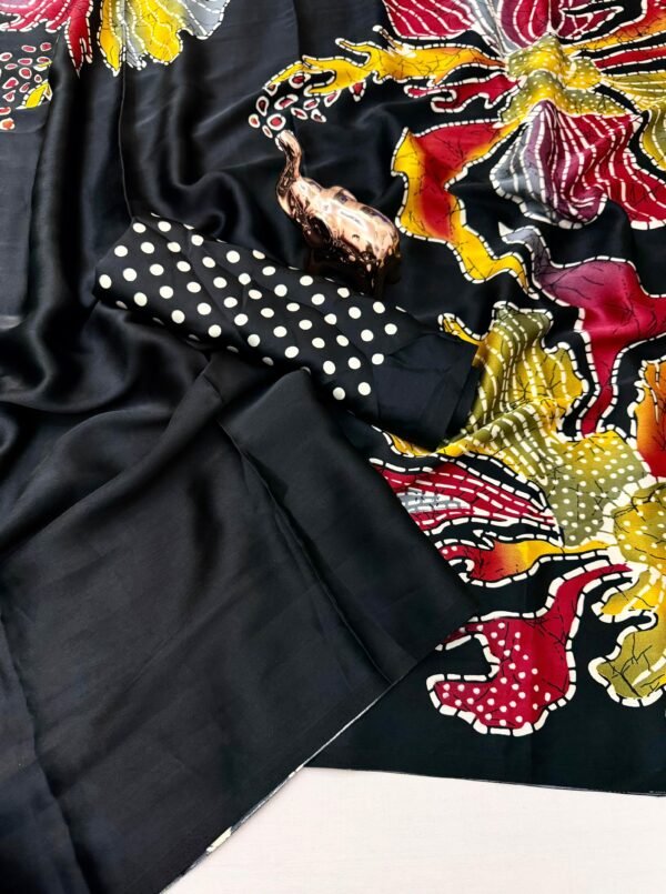 Black Modal Satin Saree