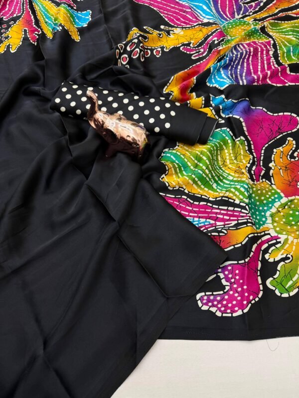 Black Modal Satin Saree