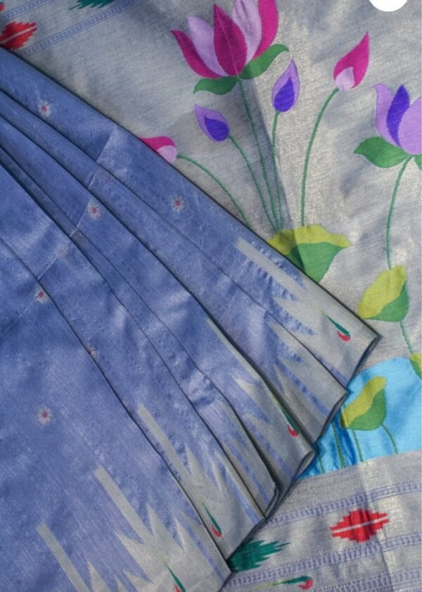 Banarasi Elegant Blue Cotton Tissue Silk Saree with Kamal Butta | Paridhan Banarasiya Blue Cotton Tissue Silk Saree
