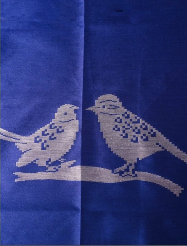 Navy Blue Raw Mango Silk Saree