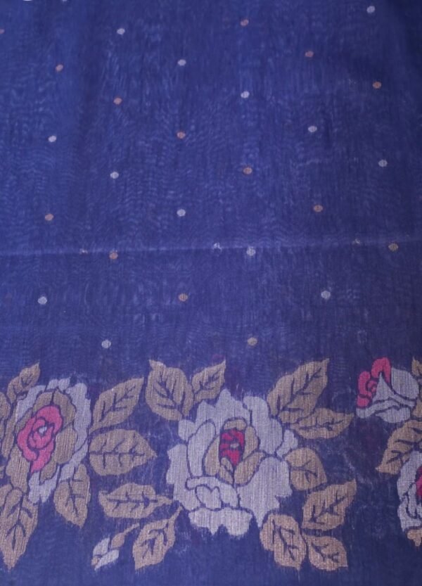 Banarasi Navy Blue Tussar Silk Saree