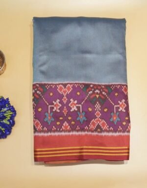 Blue Banarasi Ikat Silk Saree