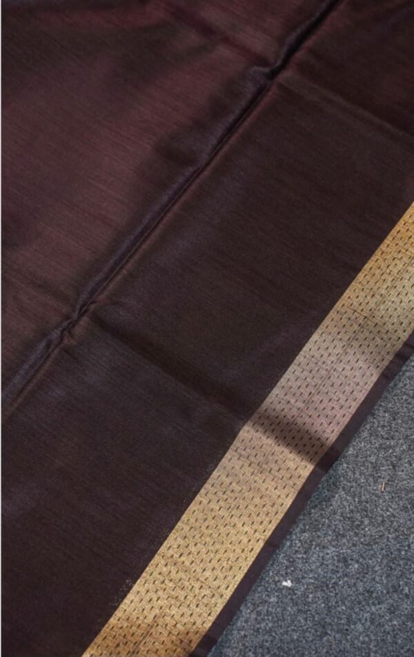 Dark Taupe Madhubani Silk Saree