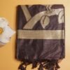 Dark Brown Raw Silk Saree