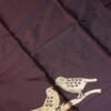 Dark Brown Raw Silk Saree