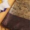 Dark Taupe Madhubani Silk Saree