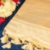 Banarasi Cream Raw Silk Saree with Golden Zari Border | ₹2999 Banarasi Cream Raw Silk Saree