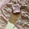 Soft Pastel Pink Crystal Tissue Saree with Gold Zari Cutwork Soft Pastel Pink Crystal Tissue Saree