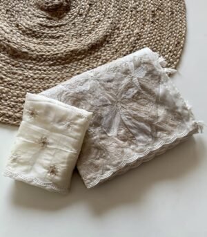 Soft Ivory Crystal Tissue Saree