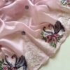 Pastel Mauve Crystal Tissue Saree with Zari Cut Work Pastel Mauve Crystal Tissue Saree