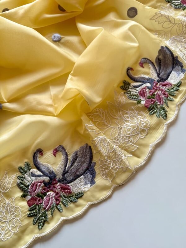 Yellow Crystal Tissue Saree