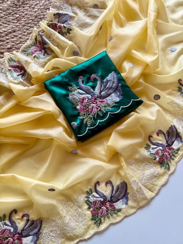 Yellow Crystal Tissue Saree