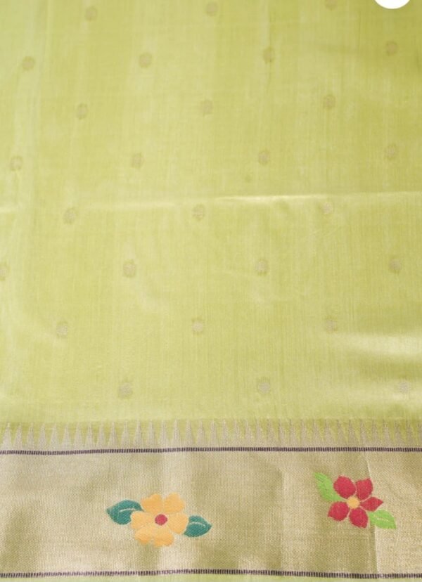 Mehandi Green Parrot Paithani Silk Saree